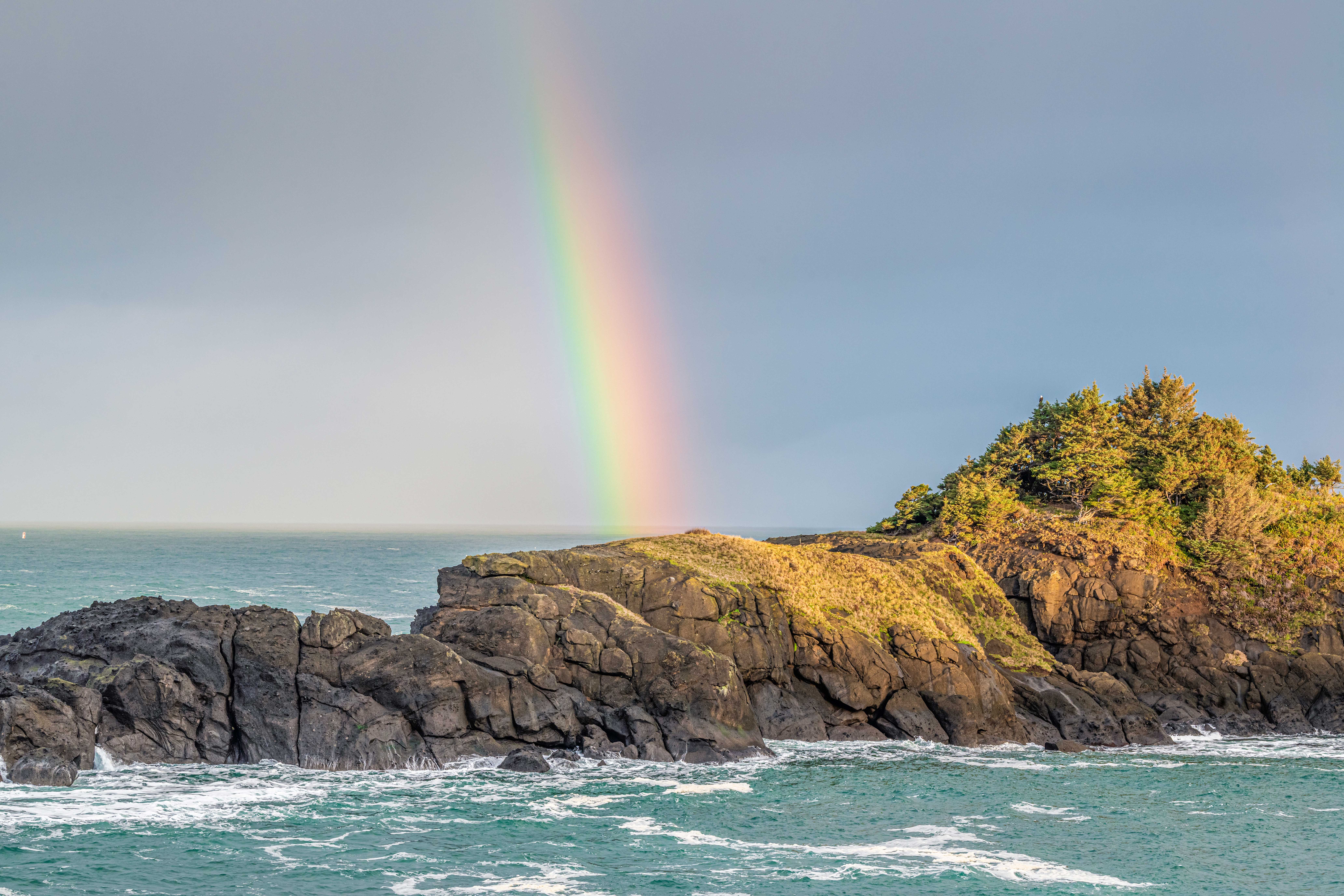 Rainbow over Whale Cove in Depoe Bay, by Jeremy Burke