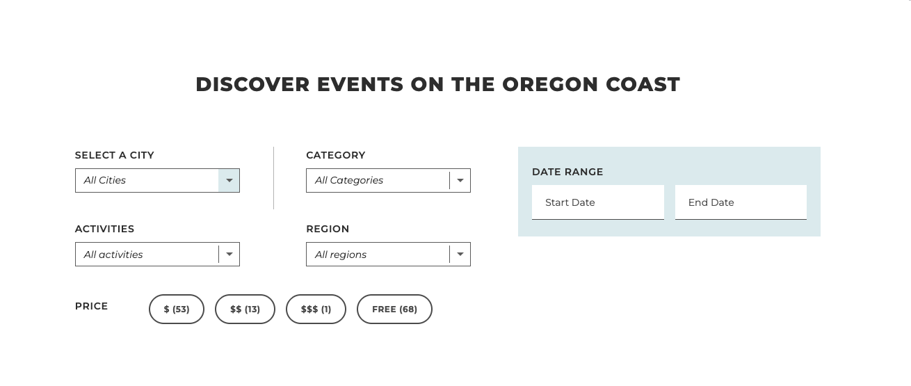 event listings