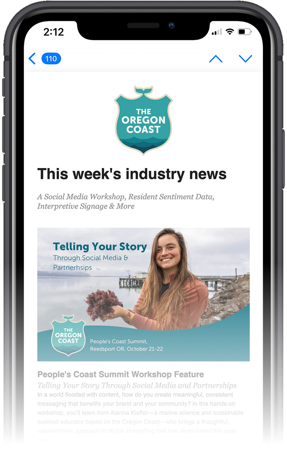 industry newsletter phone mockup 2025